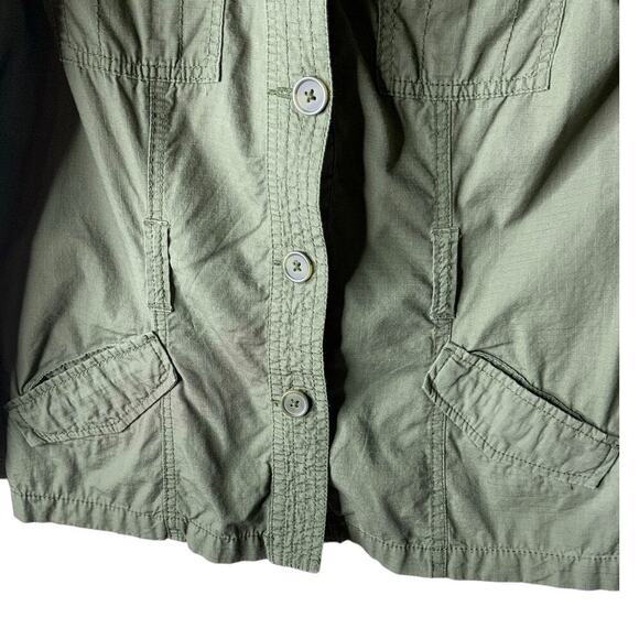 French Cuff Military Jacket Womens Size Medium Long Sleeves Pockets Green - Picture 7 of 8